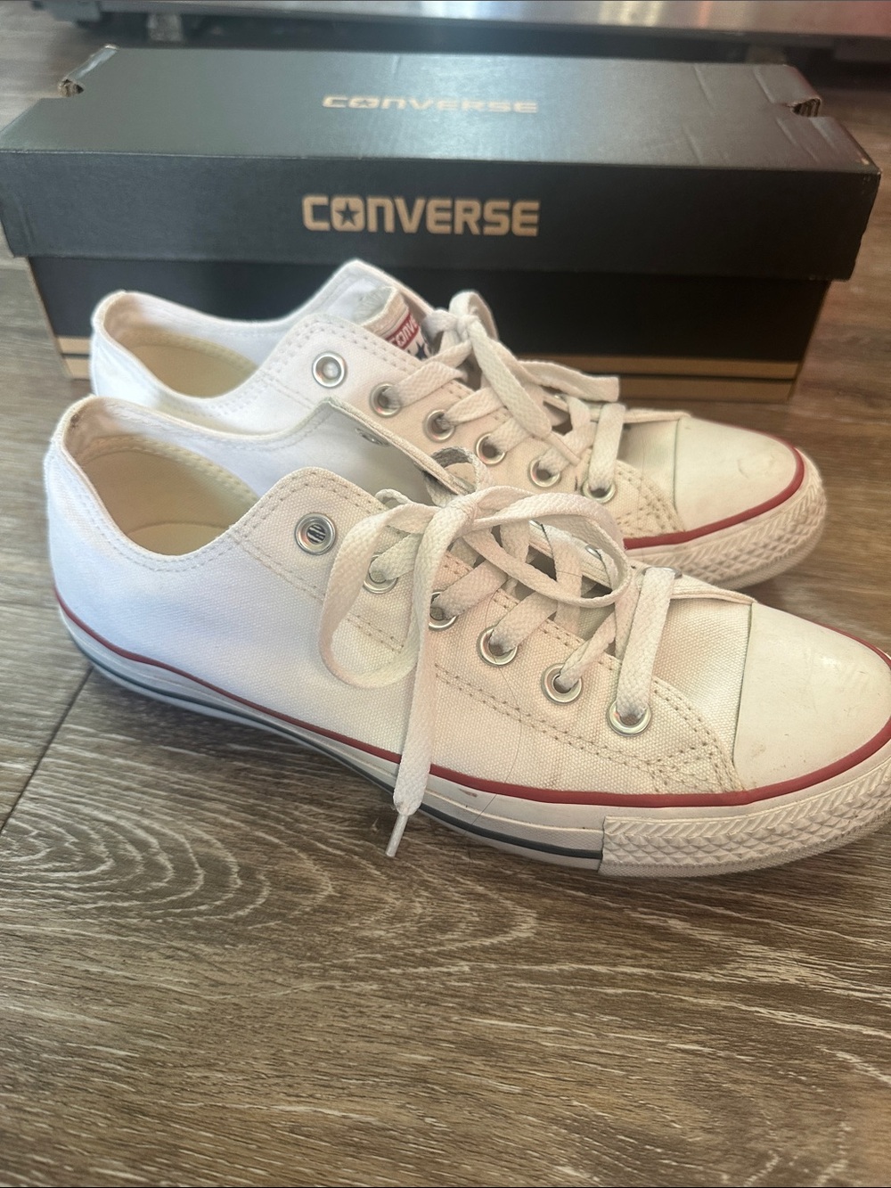 Converse Chuck Taylor All Star OX Low Top Sneakers Optical White Women 8 / Men 6